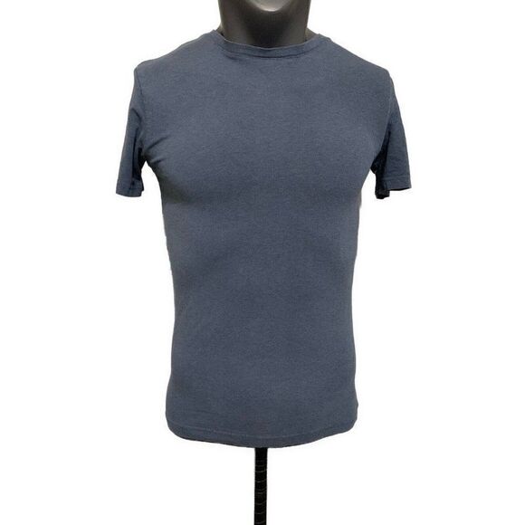 Express Men’s Solid Navy Blue Crew Neck Short Sleeve T Shirt Top Stretch Small - Picture 1 of 3